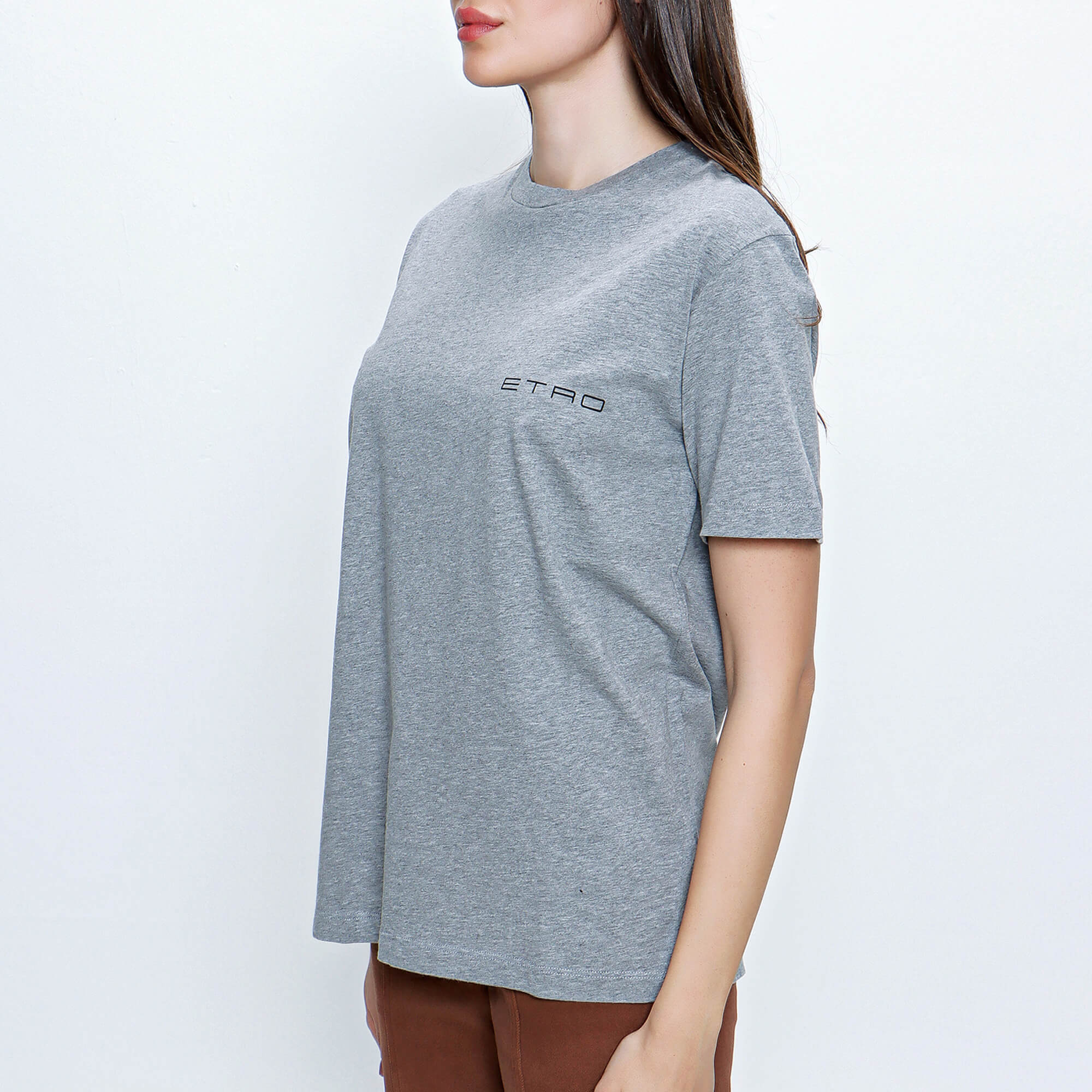 Etro - Grey Back Print Cotton T shirt 